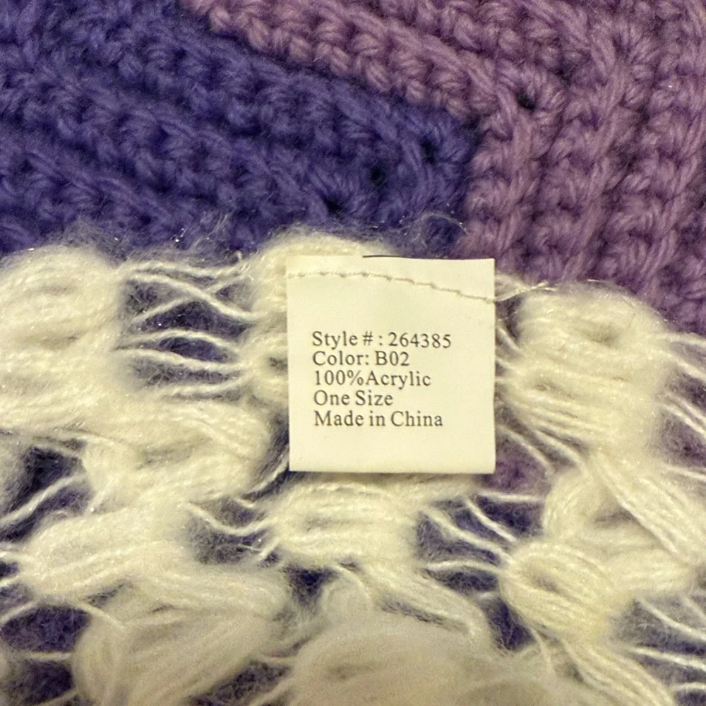 White Knit Scarf with Fringe